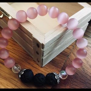 Protection Bracelet with Pink Cats Eye!